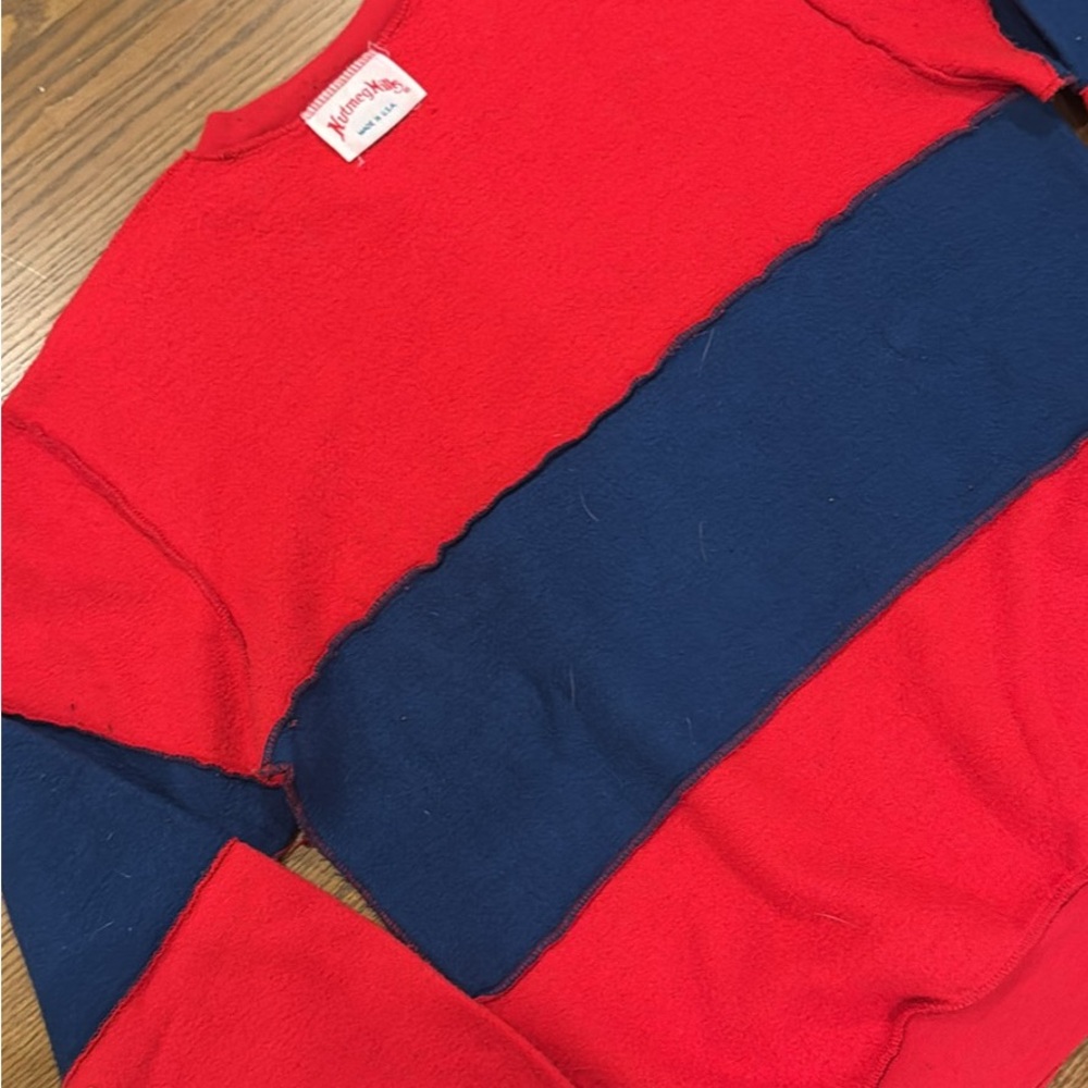 Woolrich Bold Red and Blue Crewneck Sweater